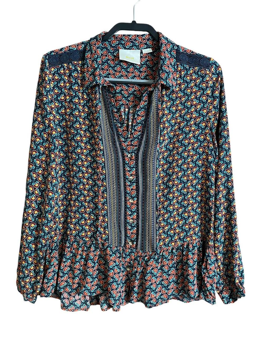 Maeve Anthropologie Janie flounce peasant blouse 8